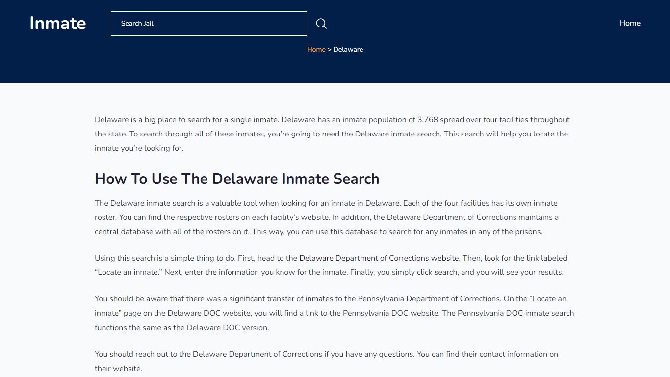 Delaware Inmate Search - Delaware DOC - InmateID