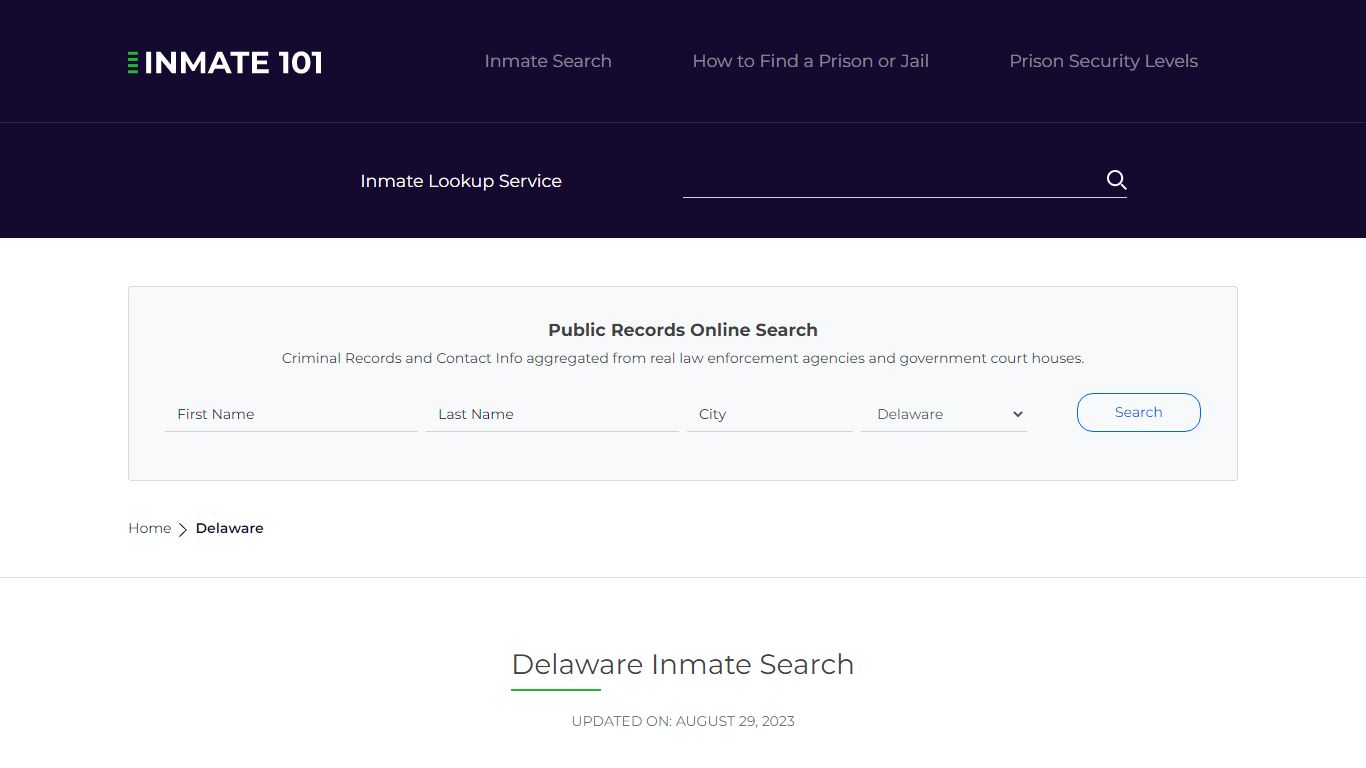 Delaware Inmate Search – Delaware Department of Correction Offender Lookup